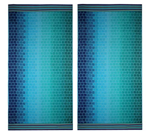 COTTON CRAFT - 2 Pack - Oversized Jacquard Double Woven Velour Beach Towel