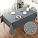AooHome Tischdecke 140X220cm, Grau Leinen-Optik Tischdecken Abwaschbar Tischtuch aus Polyester Wasserabweisend mit Lotuseffekt, Dauerhaft Kratzfest für Wohnzimmer, Esszimmer, Balkon, Garten