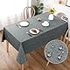 AooHome Tischdecke Abwaschbar, Grau Tischdecken 130x160cm Leinen-Optik Tischtuch aus Polyester Wasserabweisend mit Lotuseffekt, Dauerhaft Kratzfest für Wohnzimmer, Esszimmer, Balkon, Garten