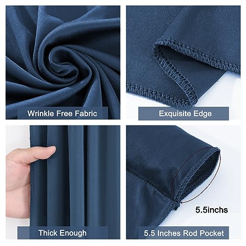 Image of 30x10ft Navy Blue Backdrop Curtain for Wedding Parties Wrinkle Free Fabric Navy Blue Drapes Backdrop Decoration for Baby Shower Birthday Photography Decoration 6 Panels, 5ft x 10ft