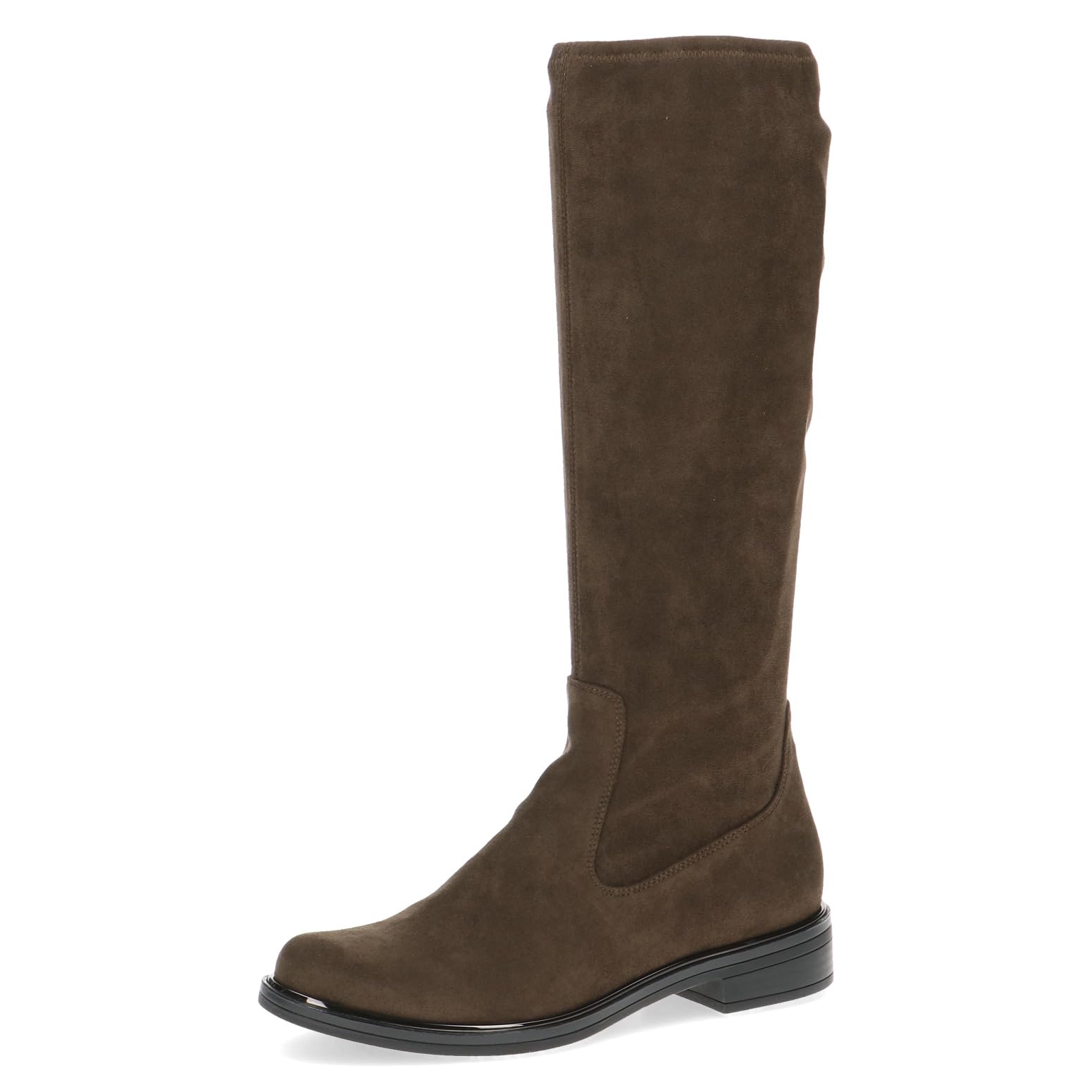 CAPRICE Women's high boots without heel Knee-high Vegan, Green (Khaki Stretch), 4.5 UK