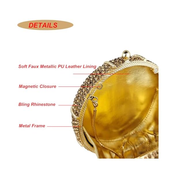 HUANG ZHUANG Crystal Princess Queen Crown Purses Luxury Crystal Clutch Women Glitter Rhinestone Evening Bag for Party Wedding - Image 4