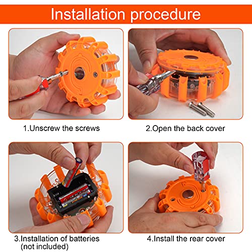 Heigpan Gpx3B Led Road Flares Emergency Lightsroad Flares Car Emergency, With Strong Magnet Hang Hook Feature, For Car Truck Yacht Holiday Gift, 9 Flash Modes(Batteries Not Included) #TOP7