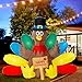6.2 FT Long Thanksgiving Inflatable Turkey with Pilgrim Tail,Turkey Decorations Outdoor and Indoor, Blow up Yard Decorations,Fall Decorations Outdoor,Thanksgiving Decor with LED Lights