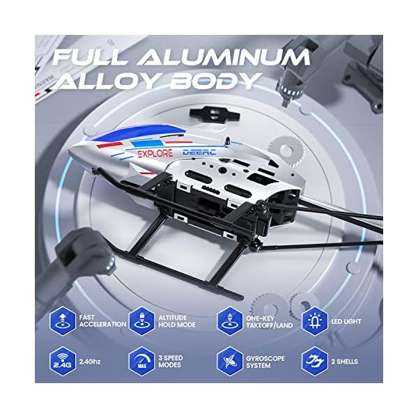 DEERC DE28 Hubschrauber Ferngesteuert,fÃ¼r Einsteiger,Indoor RC Helikopter Spielzeug mit LED-Beleuchtung,2,4GH 3,5Ch RC Heli mit Gyro Schwebefunktion,Geschenk fÃ¼r Kinder ab 12 Jahren – Bild 3