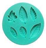 niceeshop(TM) 6 Cavity Leaves Shape Fondant Silicone Cake Molds Decoration Baking Mould,Random Color