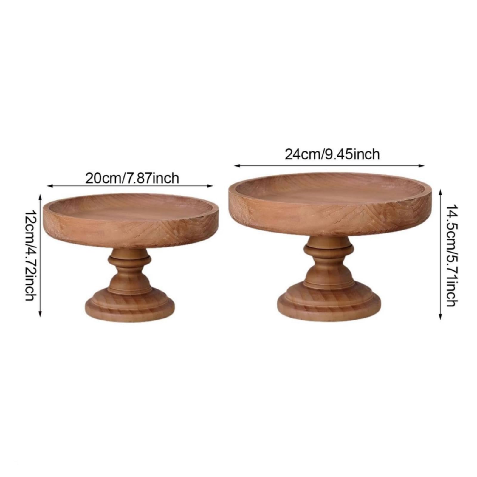 Soporte para Postres Plato Servidor, Juego De 2 Soportes De Madera para Frutas GX-3079 Grande Y Pequeño