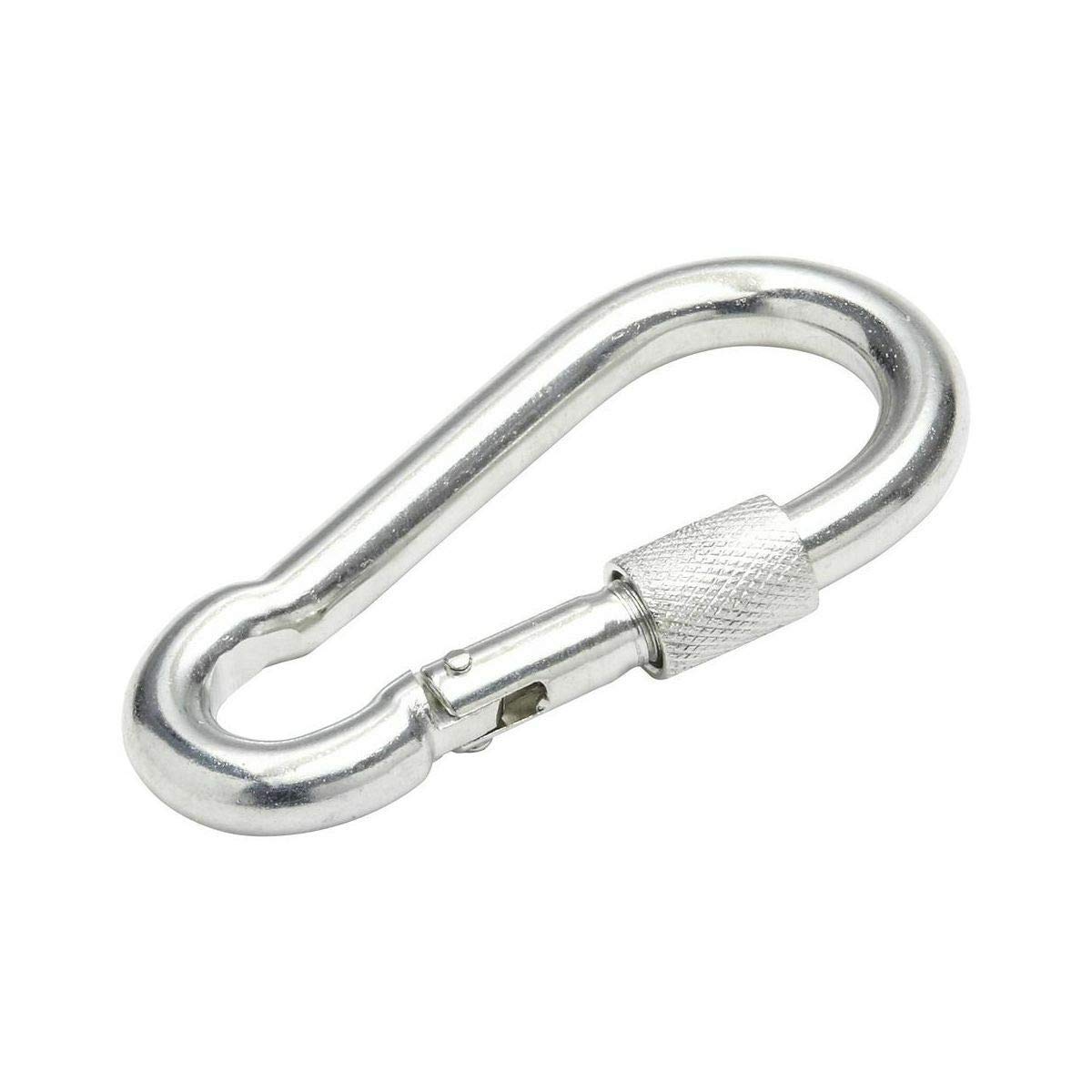 10 x 8 mm Locking Carabiner Spring Loaded Snap Hook Clip Buckle
