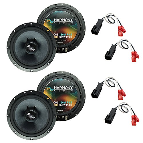 Harmony Audio Compatible with 1997-2004 Chevy Corvette (2) HA-C65 6.5" Premium Replacement 350W Speakers and HA-724570 Factory Speaker Replacement Harness Kit