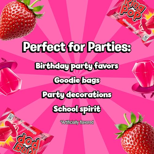 Image of Ring Pop Individually Wrapped Pink Candy, Strawberry 30 Count Lollipop