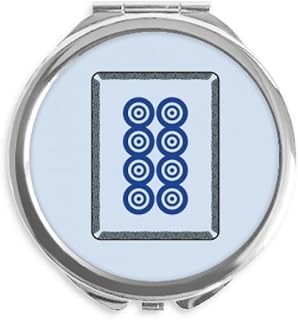 Mahjong Circle Dots 8 Tile Pattern Hand Compact Mirror Round Portable Pocket Glass