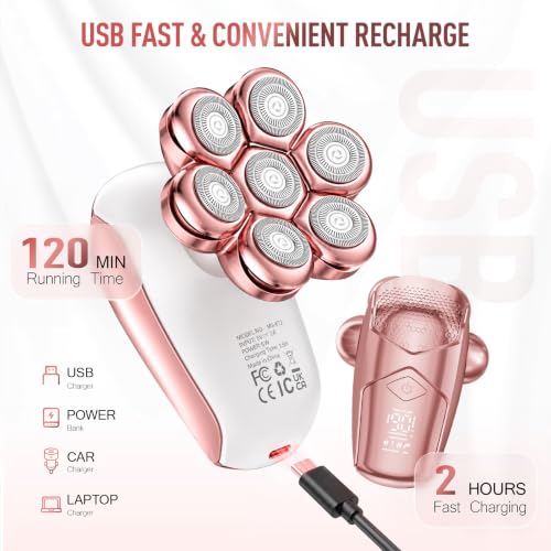Image of Electric Razors for Women Legs: Rechargeable Body Shaver - Waterproof Wet Dry Shaver for Women Lady Face Underarms Pubic