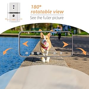 SKYMEE Petalk AI II Dog Camera Automatic Treat Dispenser, 5G WiFi Full HD Pet Camera with 180° Pan Full-Room View,Night Vision,Two Way Audio for Dogs and Cats,Compatible with Alexa (Support 5G WiFi)