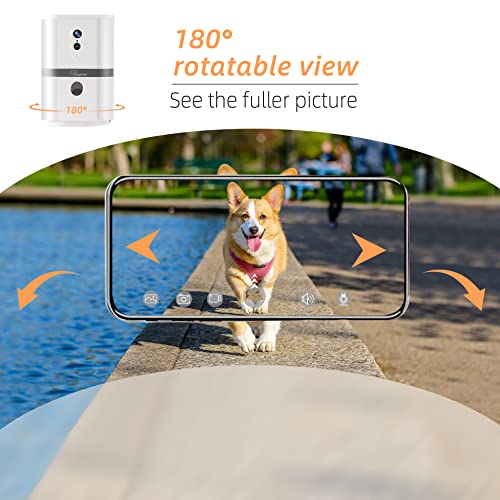 SKYMEE Petalk AI II Dog Camera Automatic Treat Dispenser, 5G WiFi Full HD Pet Camera with 180° Pan Full-Room View,Night Vision,Two Way Audio for Dogs and Cats,Compatible with Alexa (Support 5G WiFi) SKYMEE Petalk AI II Dog Camera Automatic Treat Dispenser, 5G WiFi Full HD Pet Camera with 180° Pan Full-Room View,Night Vision,Two Way Audio for Dogs and Cats,Compatible with Alexa (Support 5G WiFi)