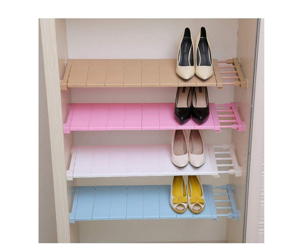 Estantería blanca extensible extensible de 50 a 80 cm, separador para armario de guardaroba, compartimento organizador de almacenamiento Brillabenny