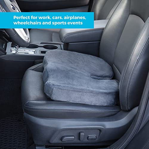 Linenspa Orthopedic Gel Foam Seat Cushion - Tailbone/Coccyx Comfort - Support For All-Day Sitting And Back Pain Relief Grey 18" X 14" #TOP2