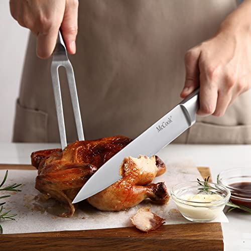 Mccook Mc35 German Stainless Steel Hollow Handle Self Sharpening Kitchen Knife Set + Mccook Mc59B Steak Knives Set Of 6 #TOP5