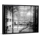 The concourse in Penn Station New York City 1910 Black Floating Frame Canva