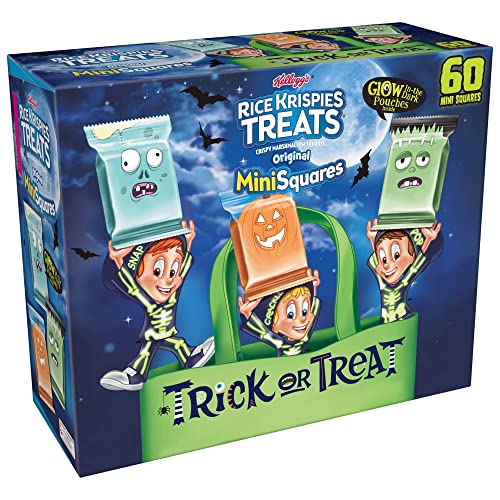 Rice Krispies Treats Mini Marshmallow Snack Bars, Kids Snacks, Halloween Pack, Original, 23.2oz Box (60 Bars)