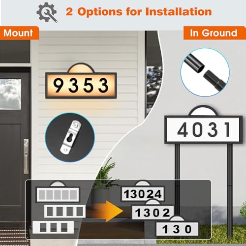 image for GEYUEYA Home GEYUEYA Solar House Number for Outside, Address Numbers f