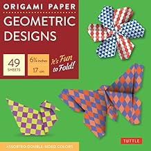 Origami Paper Geometric Designs 49 Sheets 6 3/4" 17 cm Large Tuttle Origami Paper Origami Sheets Printed with 6 Different Patterns Instructions for 6 Projects Included Tuttle Specials Loose Leaf May 4, 2021