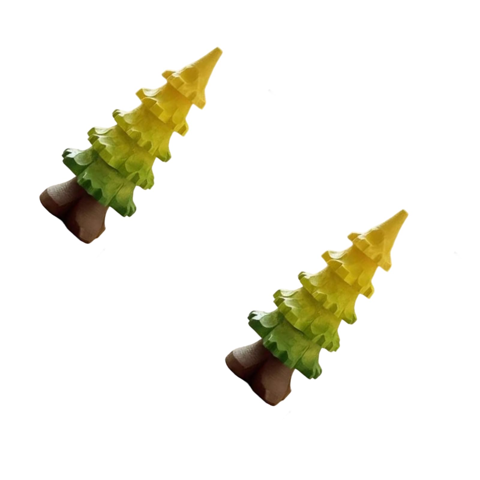 2Pcs Miniature Gradient Christmas Tree Decors Wooden Adornment Party Supplies for Festives Holiday Centerpiece Decoration Christmas Tree Miniature Ornament
