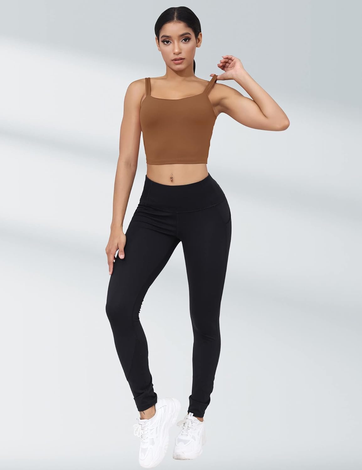 LUYAA Womens Workout Sports Bras Backless Padded Yoga Tank Tops Crop Twist Low Back Cami Bra for Gym - Image 6