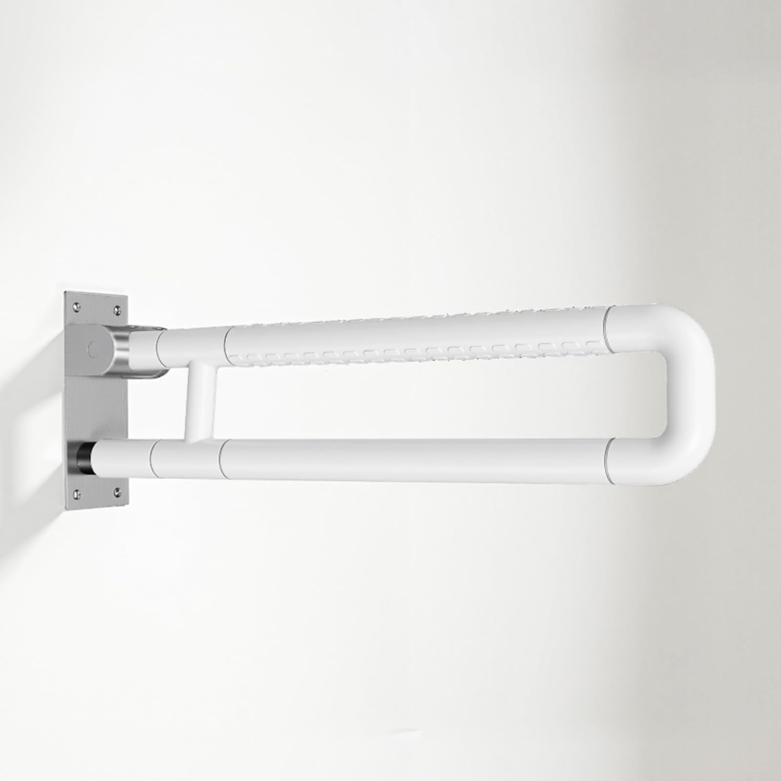 Asideros plegables para personas mayores, pasamanos para aseo, pasamanos de baño, pasamanos de baño, barra de acero inoxidable, antideslizante, 600 x 80 x 200 mm, color blanco