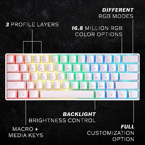 GK61 Clavier de Jeu mécanique – 61 Touches RVB rétroéclairé LED pour PC/Mac Gamer – Image 3