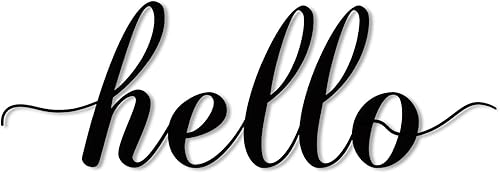 Miniatura 5 de Adhesivo de vinilo para puerta delantera, Hello para puerta delantera, calcomanía de pared de casa de campo, decoración de pared de entrada,