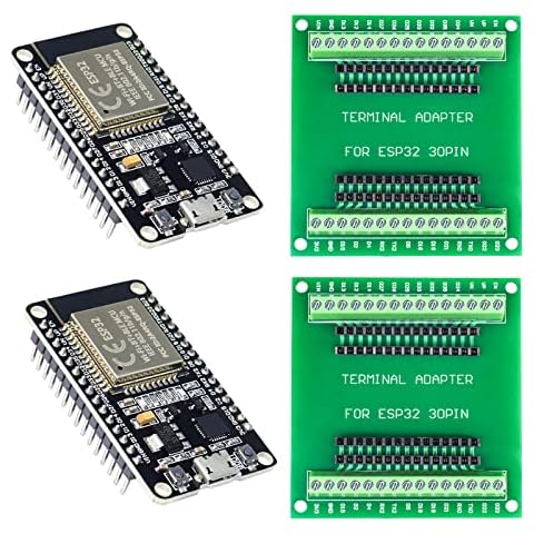 KeeYees 2pcs ESP32 WiFi Development Board with 2pcs Breakout Board (30PIN) Cover