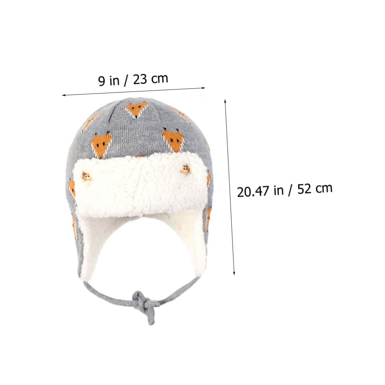 WOFASHPURET Child Winter Hat Kid Cotton Earmuffs Cap Toddler Warm Hat Soft Comfortable Grey