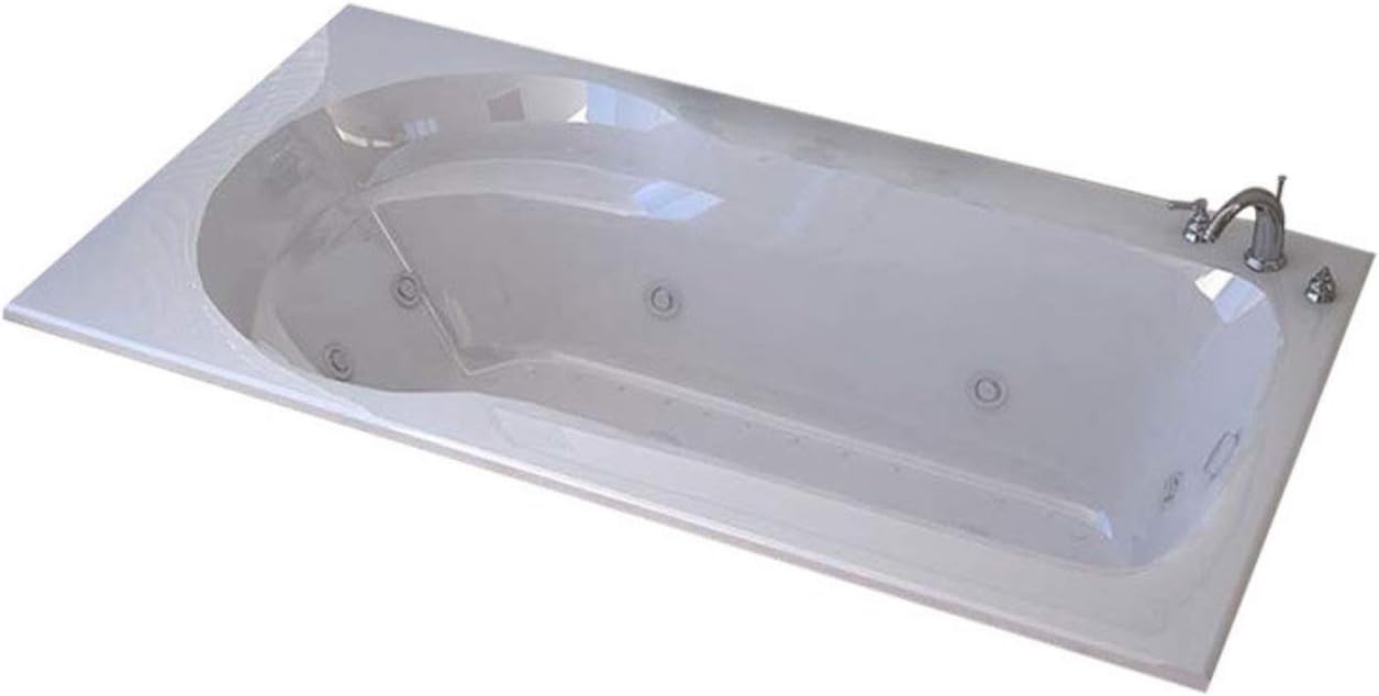 Spa World Venzi Vz3260zwr Elda Rectangular Whirlpool Bathtub, 32x60, Right Drain, White