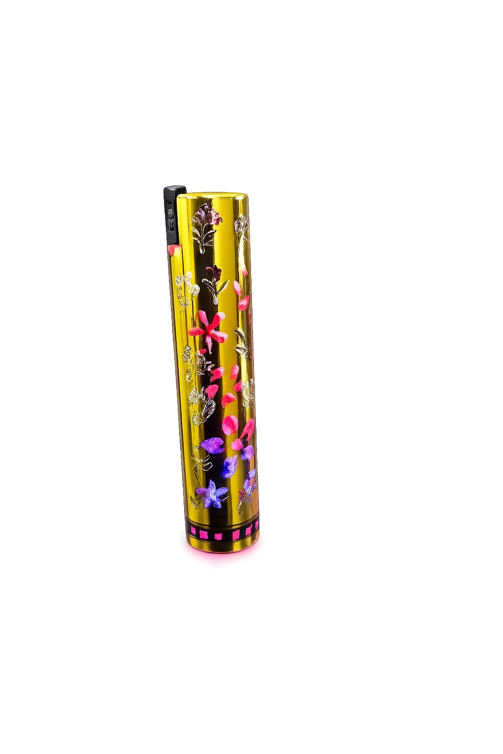 Luxury Gold Floral LED Windproof Refillable Butane Torch Lighter | Stylish Metal Pocket Lighter with Blue Jet Flame-image-35