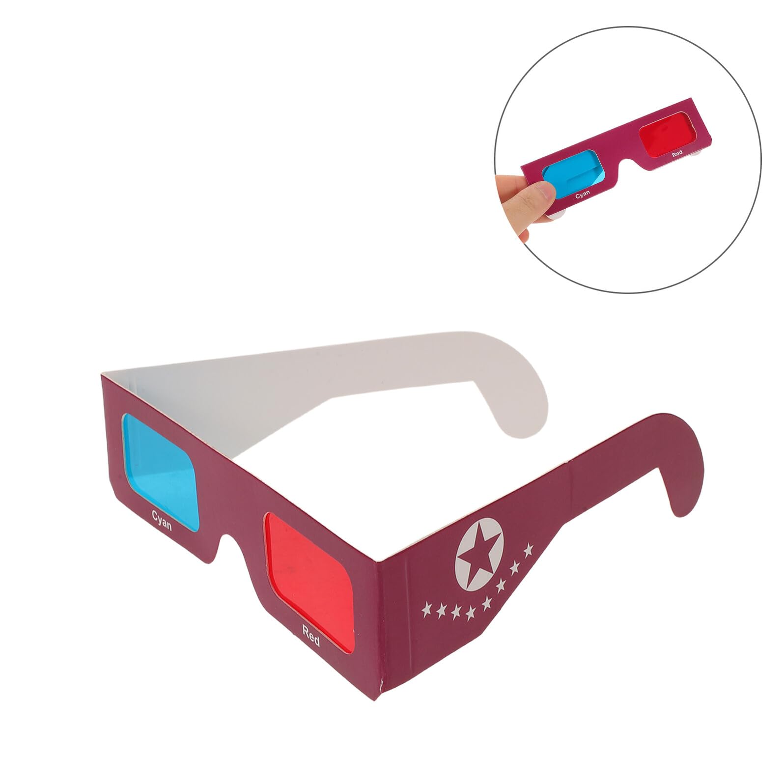 NUOBESTY 10pezzi Occhiali Rosso Blu in Cartone Custodia Protettiva per Tv Film Dvd e Attività Didattiche