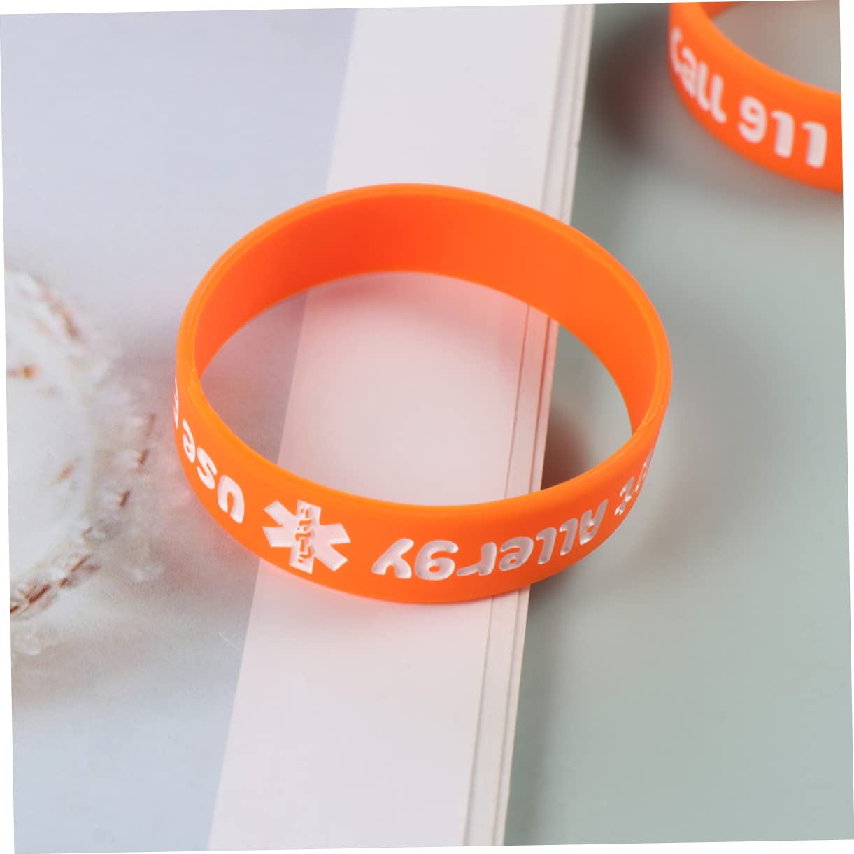 BESPORTBLE 4pcs PVC Bracelet Warning Wristbands Hand Straps for Peanut Comfortable Decoration for Durable Orange Wristbands for Everyday Wear