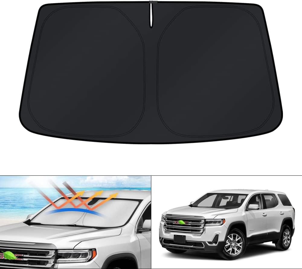 KUST Windshield Sun Shade for GMC Acadia SUV 2017-2022 Window Sunshade Sun Visor Protector Foldable Blocks UV Rays Keep Your Car Cooler