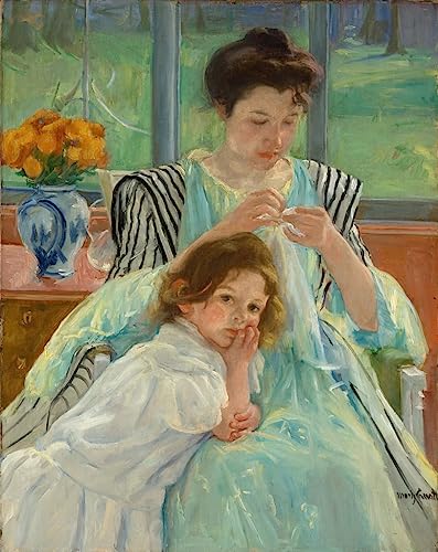 Impression d'art Mary Cassatt Jeune mère cousant poster vintage 60x90