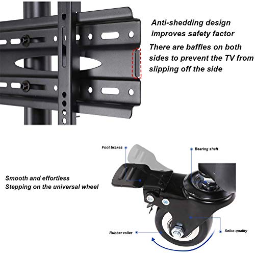 Universal soporte para TV de piso con ruedas para 32 a 65 pulg miniatura 2