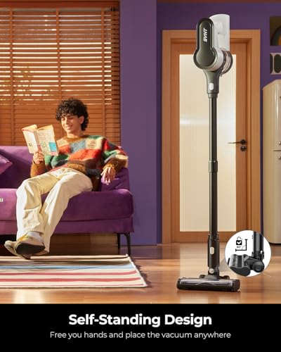 Image of Cordless Vacuum Cleaner, 500W 45KPA 50Mins Stick Vacuum Cleaners for Home