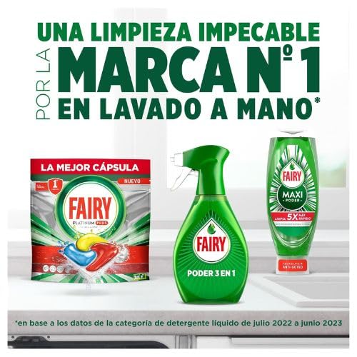 Fairy Lavavajillas Original 1015 ml + Fairy Poder 3 en 1 Spray 500 ml | Lote 5 Packs | Detergente Lavavajillas Mano + Spray Antigrasa Cocina