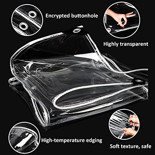 Lona de PVC transparente de 0.8x2m con ojales para ventana de techo 7