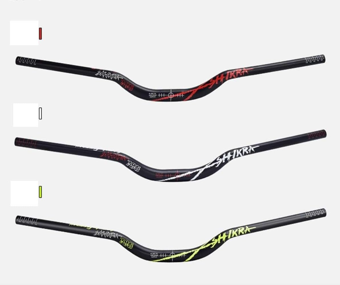 Manubrio per mountain bike da 31,8 mm, altezza di sollevamento 55 mm, in lega di alluminio XC/AM/MTB, 780 mm di larghezza, manubrio MTB (verde)