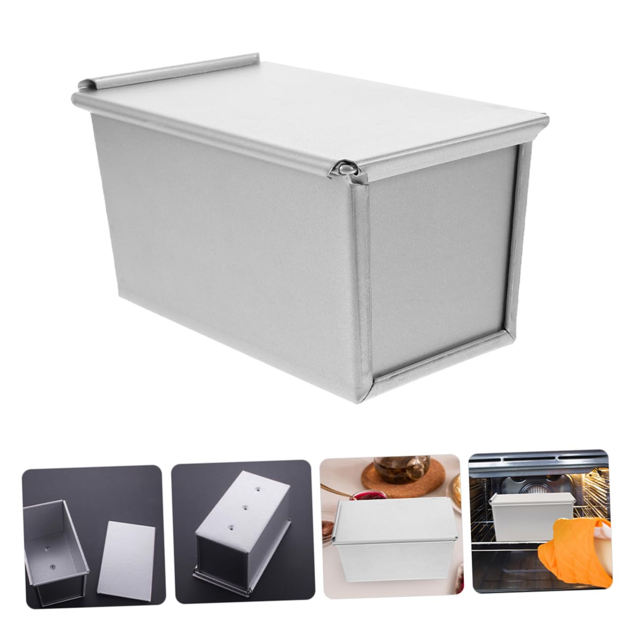 NOLITOY Molde Rectangular para Tostadas de Aluminio Antiadherente Tapa para Hornear Pan Bandeja para Hornear Pan