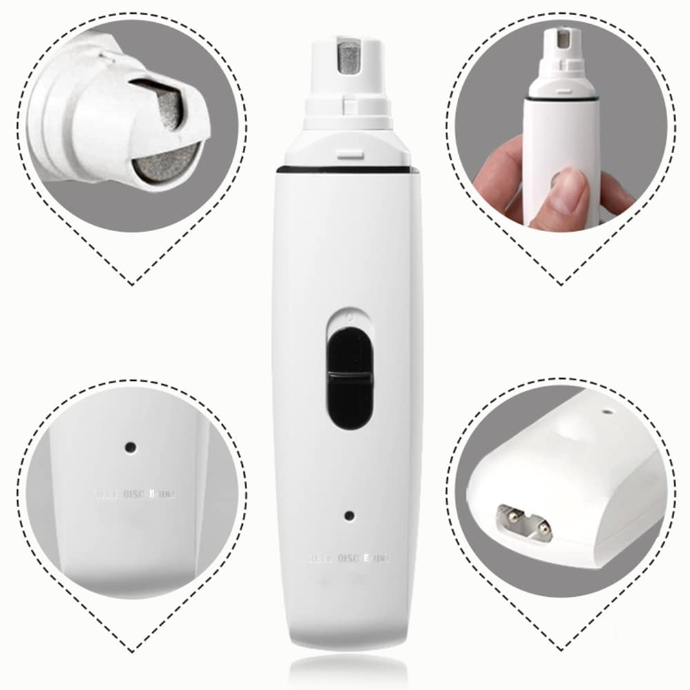Lime à Ongle Chien USB, Lime à Ongle Electrique Chien Rechargeable Soin de la Patte sans Douleur,USB Charge Rapide 2h Ultra-Silencieux Coupe-Ongles pour Animal Domestique