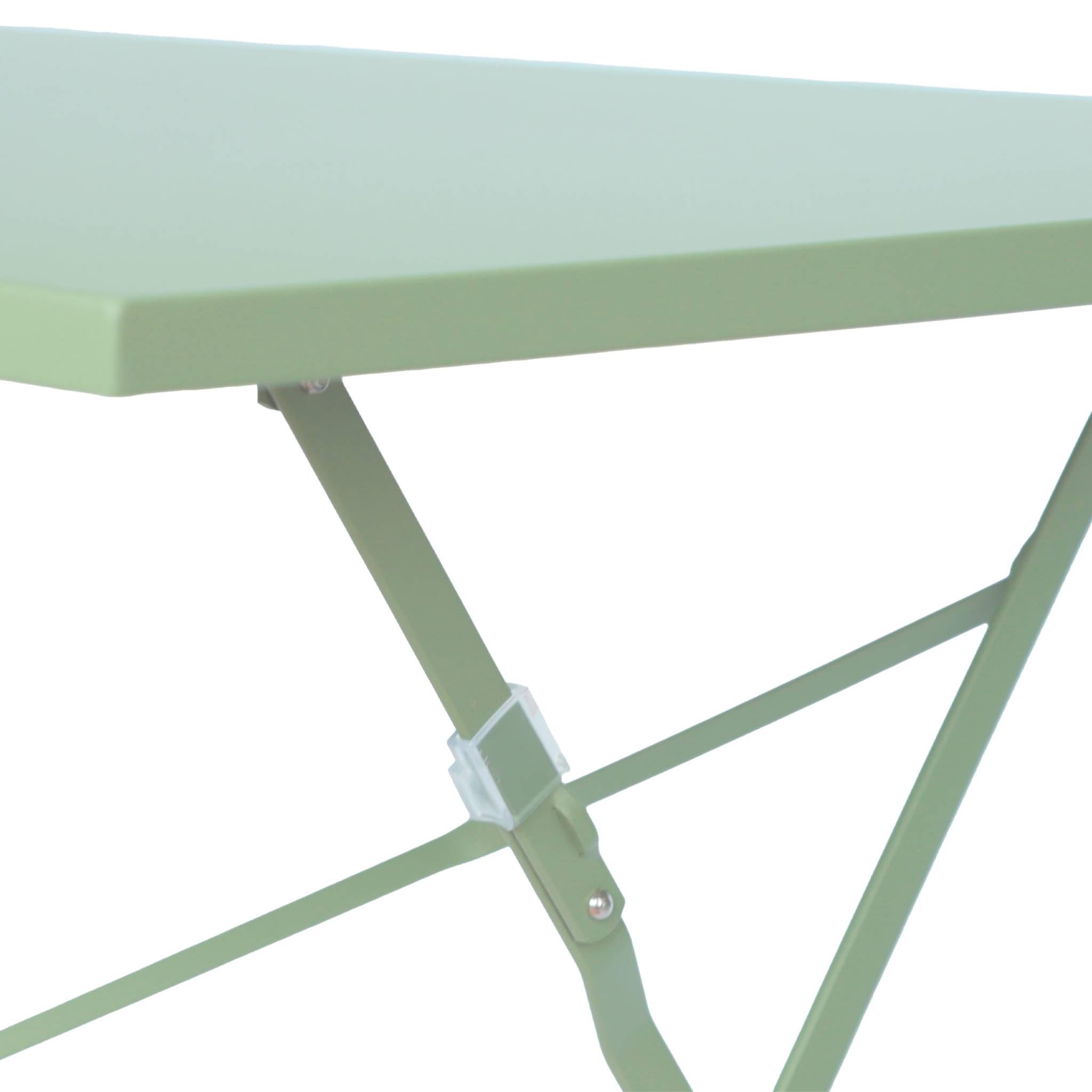 Table de Jardin Bistrot Pliante Métal 110x70cm + 4 Chaises Pliantes Acier Thermolaqué