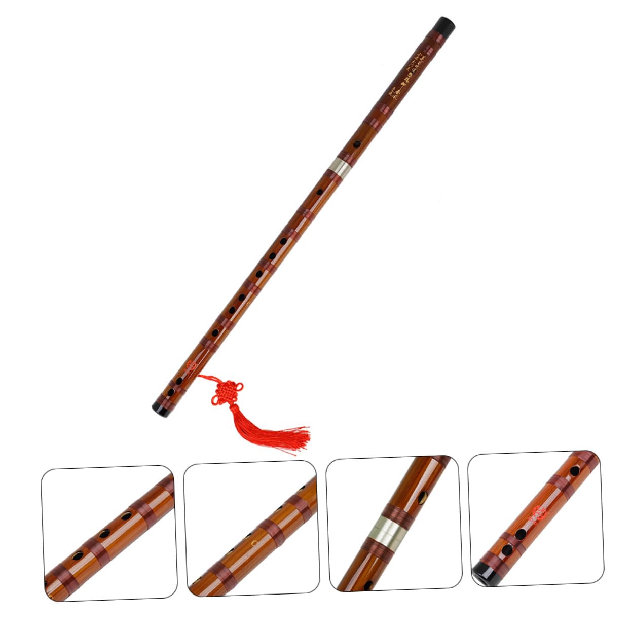 FRCOLOR Flauto di Bambù Tradizionale in Legno con Membrana Protettiva, Strumento per Principianti e Studi Professionali, dal Suono Melodioso, Superficie Liscia e Compatto per Praticare