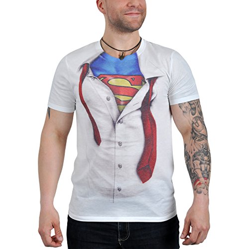 Superman Clark Kent Shirt – Camiseta para hombre, Hombre, Camiseta, MESUPMSTS006, Multicolore (Sublimation), xx large