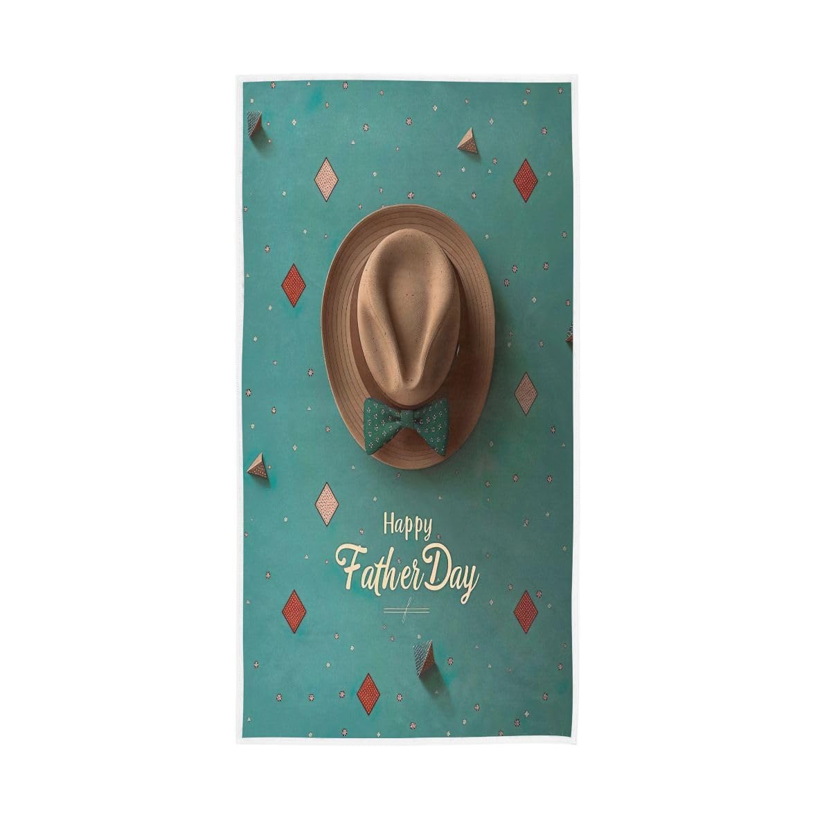 HUYGD Father's Day Hat Teal Hand Towel, Hand Towels Bathroom 15 x 30 Inches, Bathroom Towel