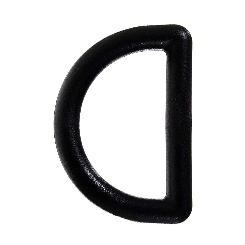 Paracord Planet Lightweight Black Plastic D-Ring (1 Inch, 10 Pack)
